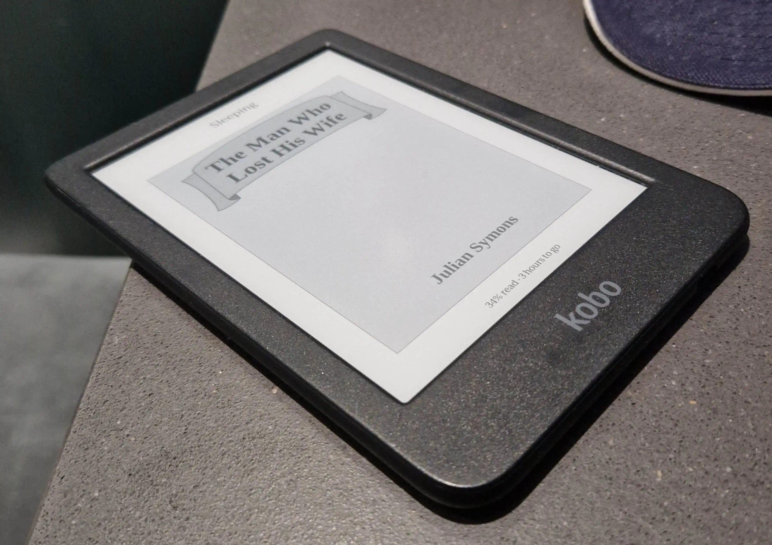 A Kobo E-reader on a desk