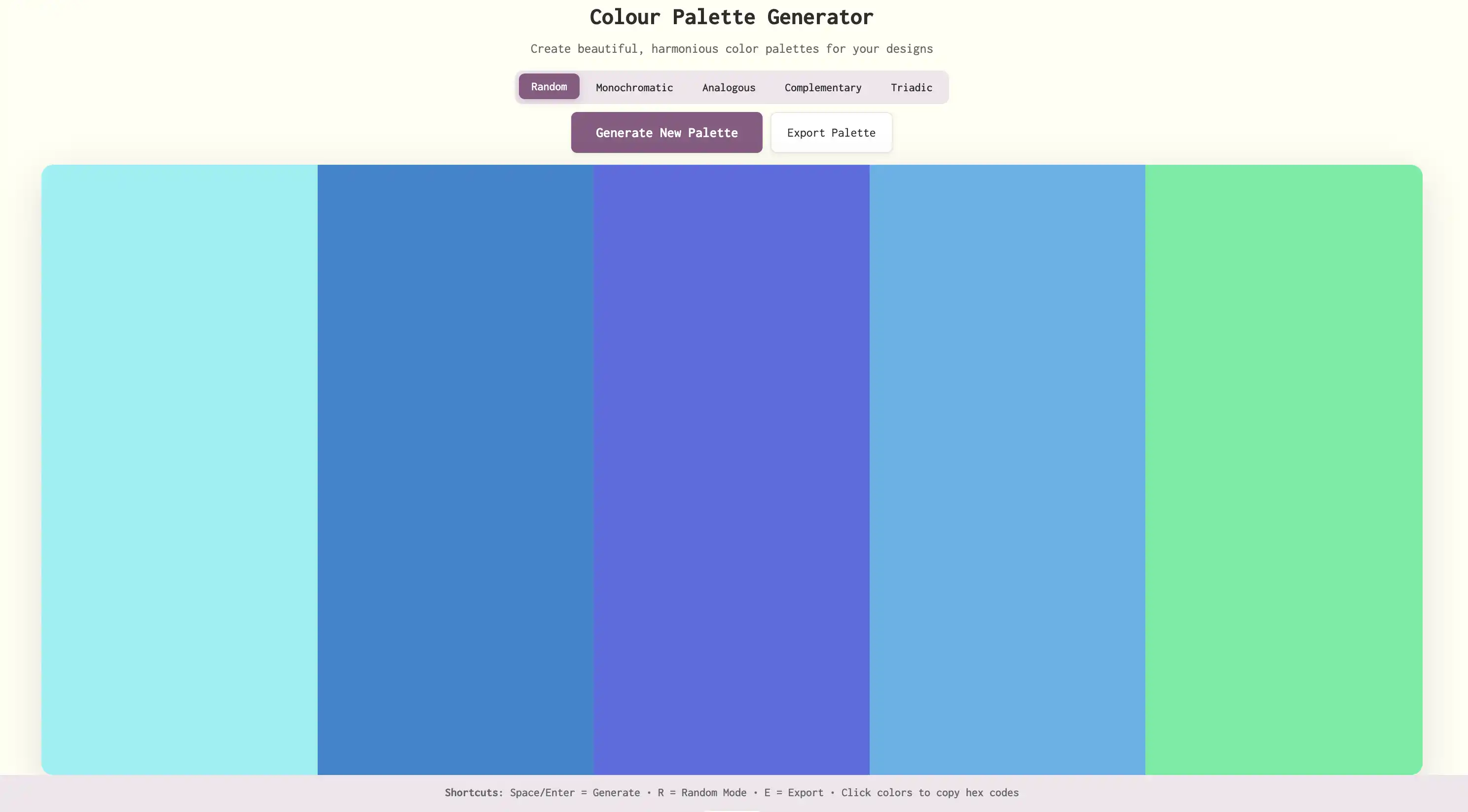 Color Palette Generator screenshot